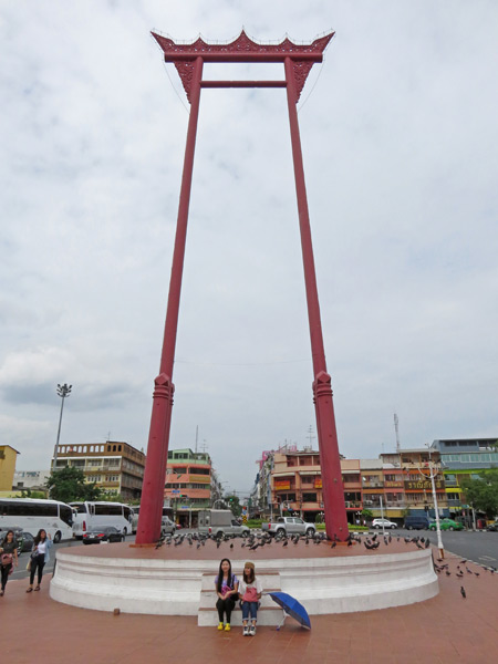 The Giant Swing at Wat Suthat in Bangkok, Thailand.