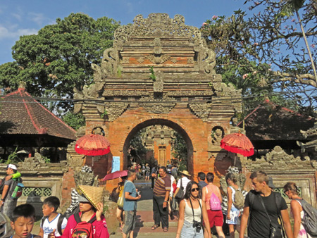 One of two main gates to Ubud Palace in Ubud, Bali, Indonesia.