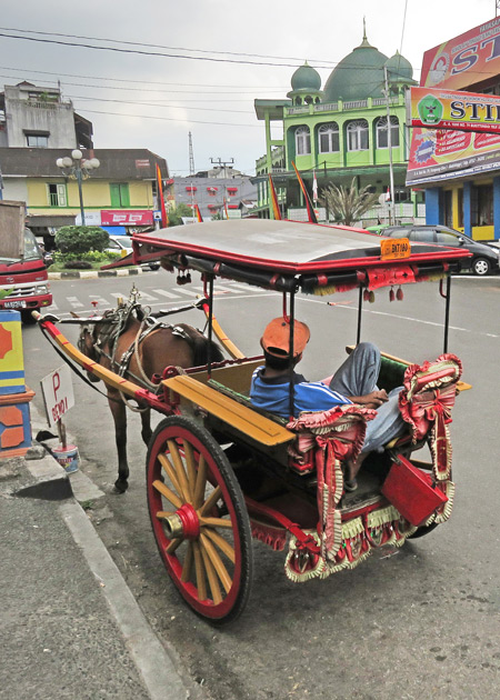 A horse-drawn carriage in Bukittinggi, Sumatra, Indonesia.
