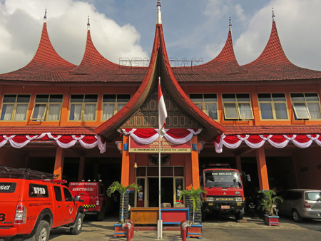 A fancy fire station in Bukittinggi, Sumatra, Indonesia.
