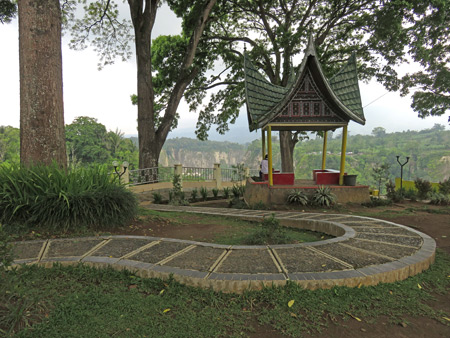 A winding walkway in Taman Panorama in Bukittinggi, Sumatra, Indonesia.