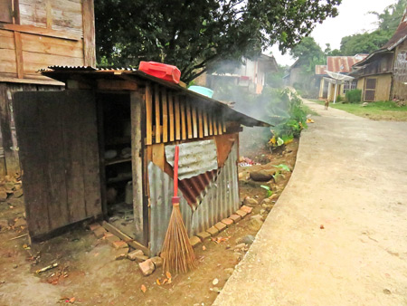 This is someone's smokey kitchen in a small village near Batu Sangkar, Sumatra, Indonesia.