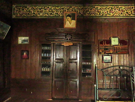 The interior of a traditional Minangkabau house in Rao Rao near Bukittinggi, Sumatra, Indonesia.
