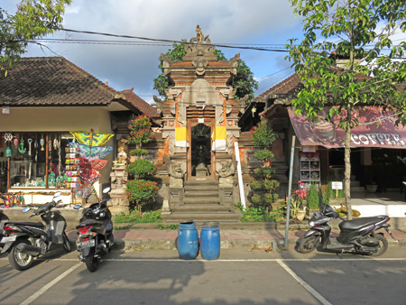 A family compound gate on Jalon Hanoman in Ubud, Bali, Indonesia.