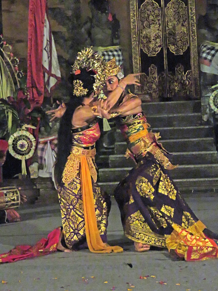 Gunung Sari performs the Oleg Tambulilingan at Puri Agung Peliatan in Peliatan, Bali, Indonesia.