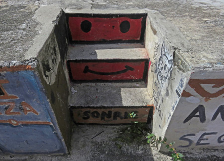 Happy stairs in Casco Viejo, Panama City, Panama.