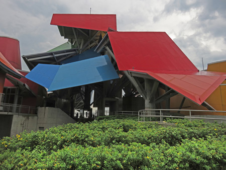 The Biomuseo designed by Frank Gehry in Panama City, Panama.