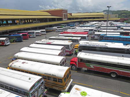 The Albrook Bus Terminal in Panama City, Panama.