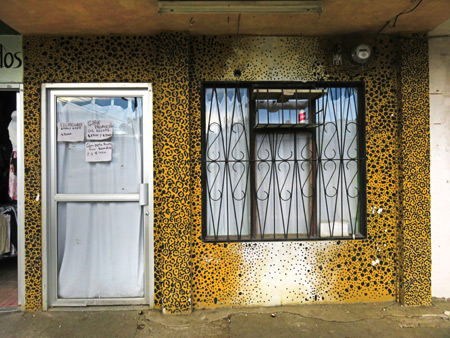 A jaguar-skinned shop in Puerto Jimenez, Costa Rica.