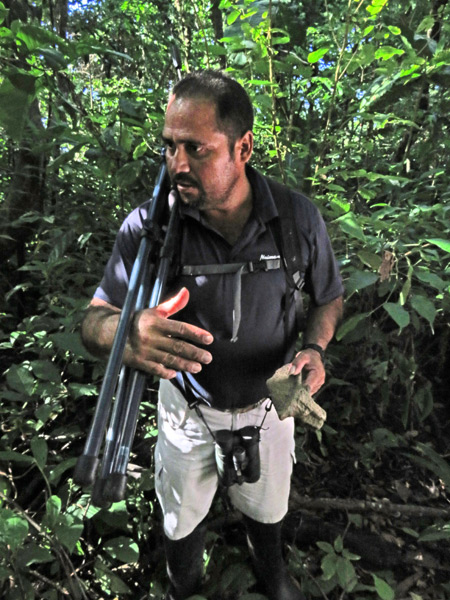 My guide, Keller, talks rock in Corcovado National Park on the Osa Peninsula, Costa Rica.