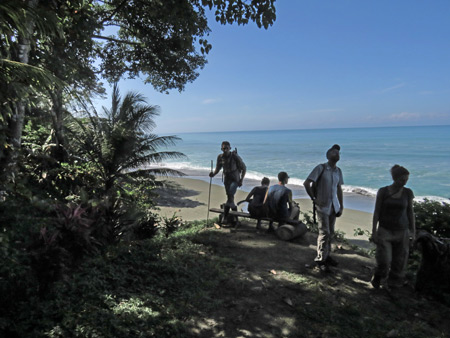 The group takes a break at the beach near Corcovado National Park on the Osa Peninsula, Costa Rica.