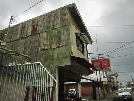 A rusty building in Quepos, Costa Rica.