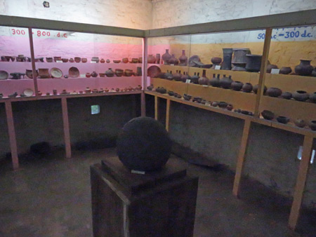 Display cases full in Museo el Ceibo on Isla de Ometepe, Nicaragua.