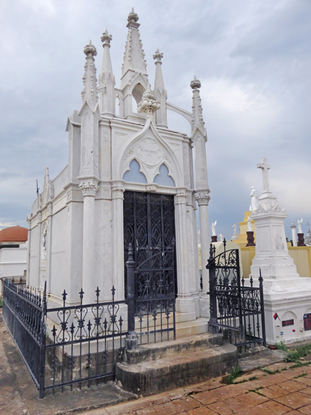 A church-like tomb at the Cementerio de Granada, Nicaragua.