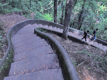  A staircase descending from Cerro de la Cruz in Antigua, Guatemala.