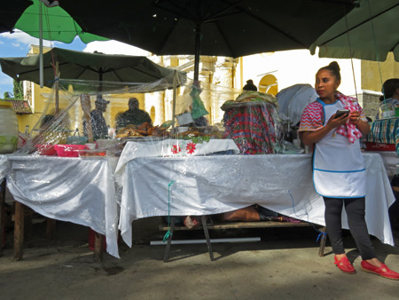 A food vendor in Antigua, Guatemala.
