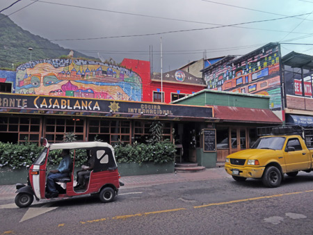 The Restaurante Casablanca in downtown Panajachel, Lago de Atitlan, Guatemala.