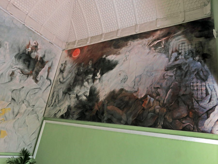 Murals by Fernando Castro Pacheco in the Palacio de Gobierno in Merida, Mexico.
