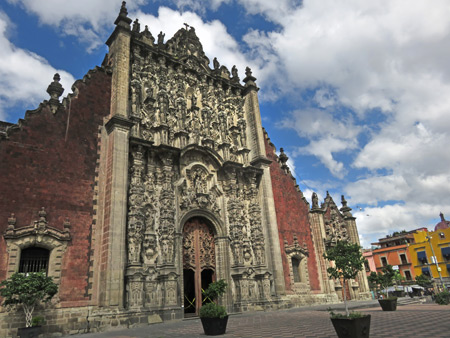 The Sagrario Metropolitano next to the Catedral Metropolitana de Mexico in Mexico City, Mexico.