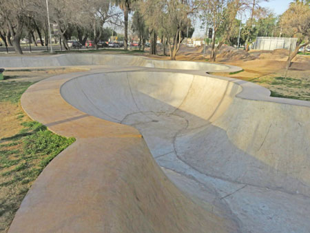 One of the bowls in the skatepark at Parque O'Higgins in Mendoza, Argentina.