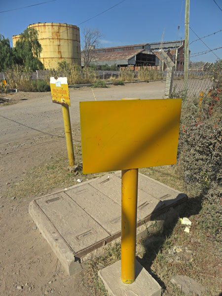 A sign made out of egg yokes in Maipu, near Mendoza Argentina.