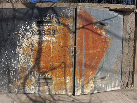 Rust Study #8759826, site specific oxidized painted metal doors in Maipu, near Mendoza Argentina.