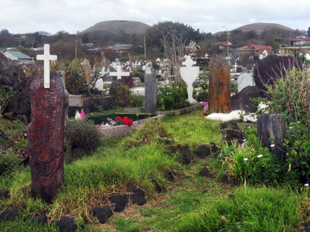 The Cementario de Hanga Roa, Rapa Nui, Chile.