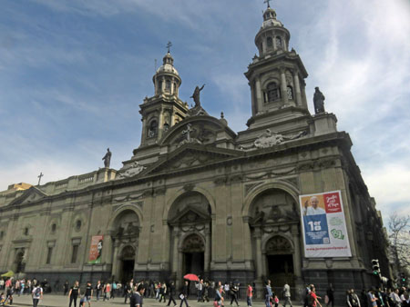 The Catedral Metropolitana at Plaza de Armas in Santiago, Chile.