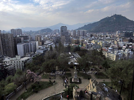 A view from the top of Cerro Santa Lucia in Santiago, Chile.