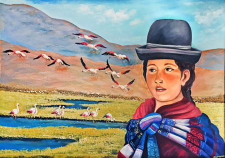 A painting on the wall of a bus station in Calama, Chile.