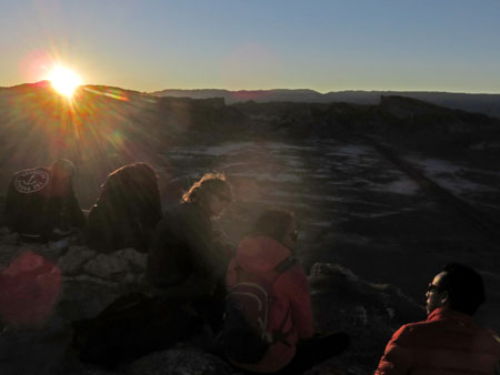 Sunset in the Valle de la Luna near San Pedro de Atacama, Chile.