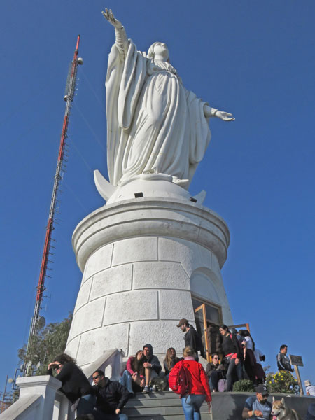 The Virgin Mary at the top of Cerro San Cristobal in Santiago, Chile.