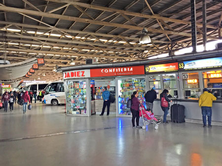 The San Borja bus terminal in Santiago, Chile.