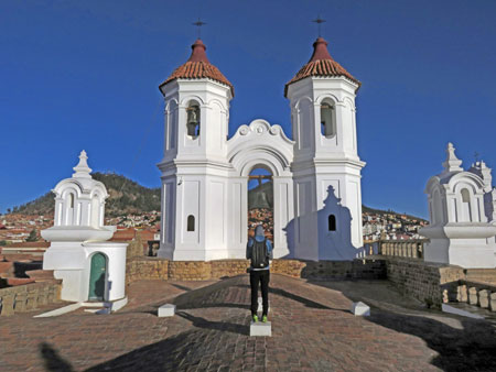 Hoessein on the rooftop of the Templo de San Felipe Neri in Sucre, Bolivia.
