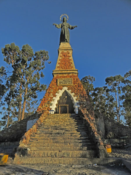 The Cristo del Sagrado Corazón on the summit of Cerro Churuquella in Sucre, Bolivia.