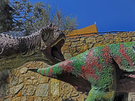 Carnotosaurus takes a bite out of crime at Parque Cretacico in Sucre, Bolivia.