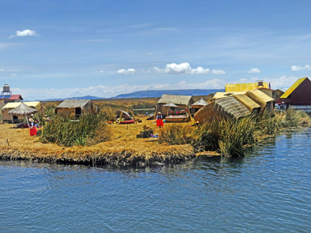 The Uros Islands near Puno, Peru.